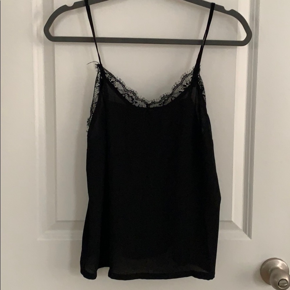Lace neckline tank